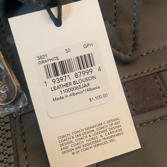 Men’s Coach Leather Blouson Jacket, Size 50 - Picture 16 of 16